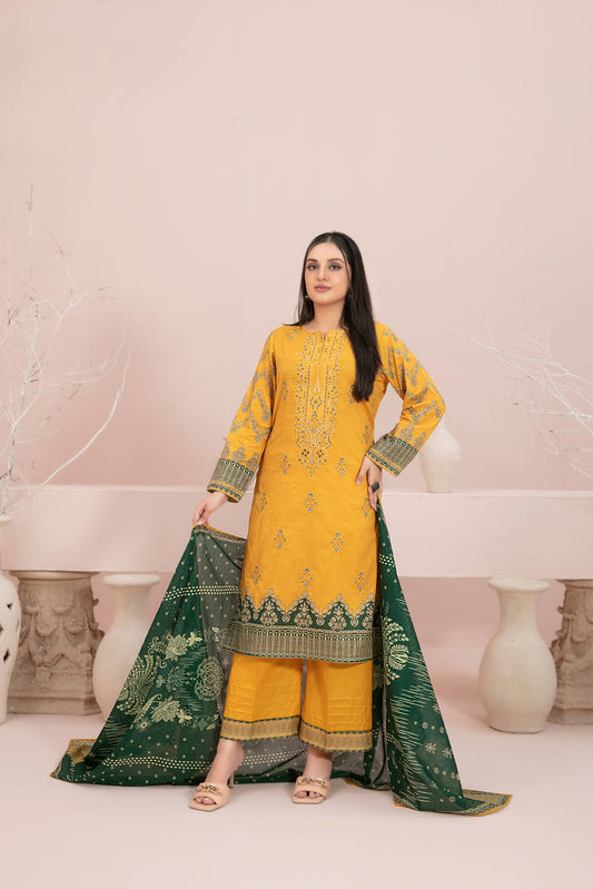 Un-Stitched Embroided Lawn Suit 3pc