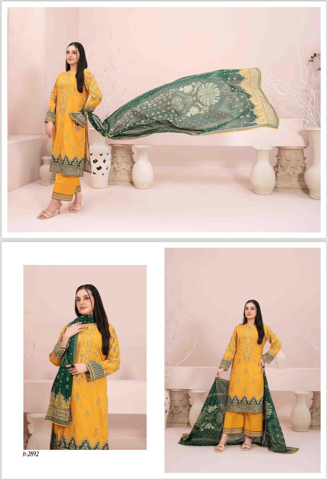 Un-Stitched Embroided Lawn Suit 3pc