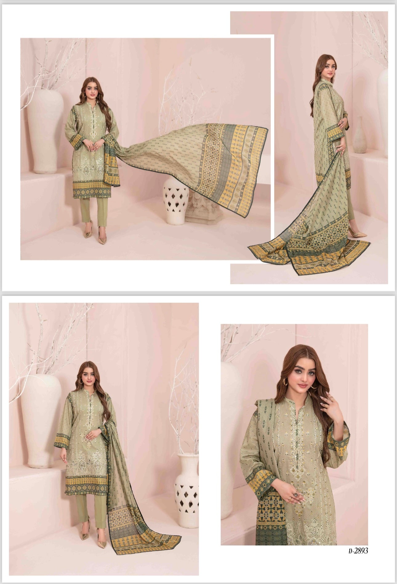 Un-Stitched Embroided Lawn Suit 3pc