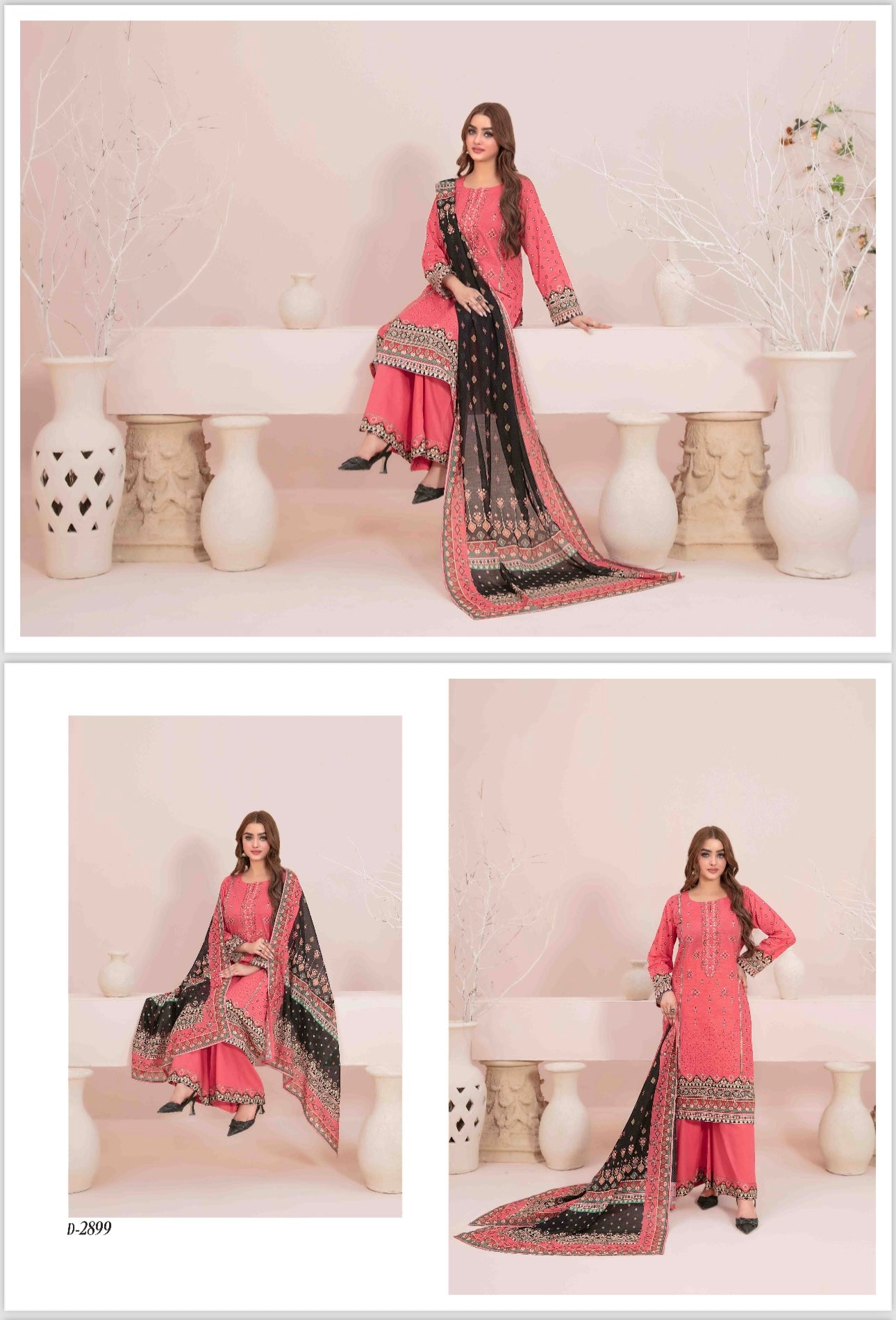 Un-Stitched Embroided Lawn Suit 3pc